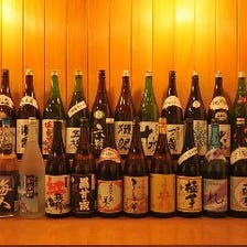 厳選日本酒　常時２４種毎月新種入荷