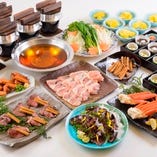 全国旨いもの満足コース　5,000円　選べるメイン鍋&全国の美味い食材を厳選／＋2,000円で飲み放題も！