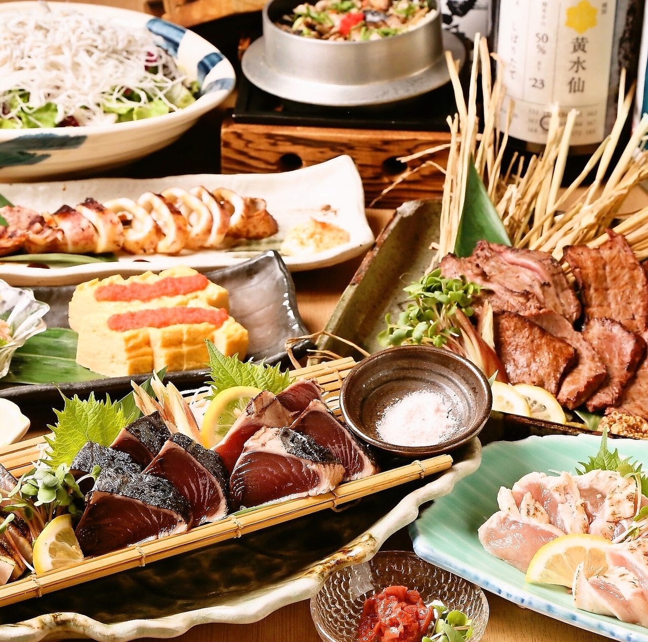 個室 泳ぎイカ 藁焼き小屋 た藁や 淀屋橋店