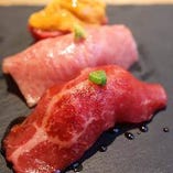 【肉寿司3貫】
サ-ロイン,赤身,雲丹軍艦