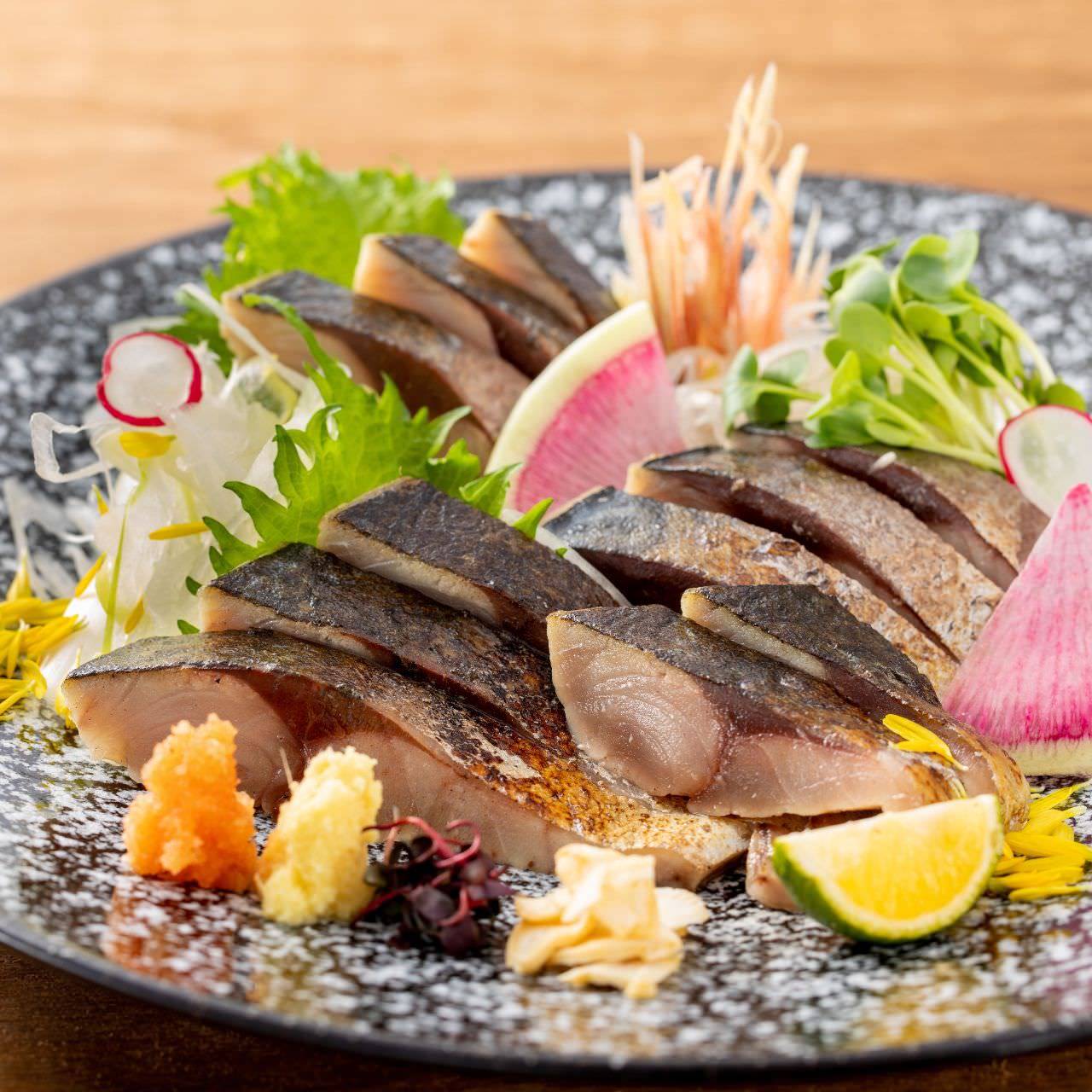 とろさばの造り 〆鯖 漬けの刺身3種盛りなど10種7品 2時間飲み放題付 4 500円 飲み会にの詳細 とろさば料理専門店 Sabar 新橋銀座口店 銀座 居酒屋 ぐるなび