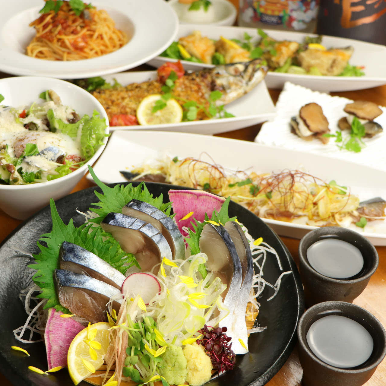 とろさばの造り 〆鯖 漬けの刺身3種盛りなど10種7品 2時間飲み放題付 4 500円 飲み会にの詳細 とろさば料理専門店 Sabar 新橋銀座口店 銀座 居酒屋 ぐるなび