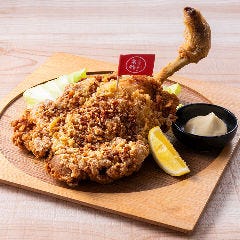 清流若どり 骨付きモモ一本グローブ揚げ 旨唐揚げと居酒メシ ミライザカ ルルサス防府店_清流若どり 骨付きモモ一本グローブ揚げ