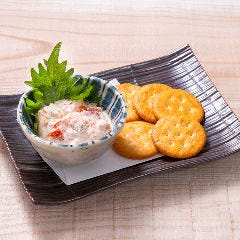 菊芋いぶりがっこ風とクリームチーズ 旨唐揚げと居酒メシ ミライザカ ルルサス防府店_菊芋いぶりがっこ風とクリームチーズ
