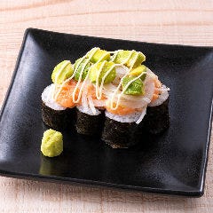 サーモンアボカドのっけ寿司 旨唐揚げと居酒メシ ミライザカ ルルサス防府店_サーモンアボカドのっけ寿司