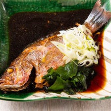 ※姿魚はお客様のお好みで調理致します
塩焼き・煮付け・唐揚げからお選び下さい