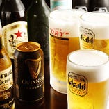 幅広い種類のドリンク！ビールや日本酒も今後どんどん増やします