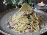 レモンクリームパスタ