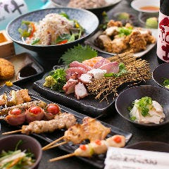 炭火焼き串と逸品を楽しめる飲み放題付コース4,000円～