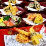 揚げたての天ぷらが楽しめる「天婦羅コース」は3,000円から