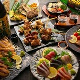 肉・野菜・魚など、多彩な食材を使った創作料理はご宴会にも最適