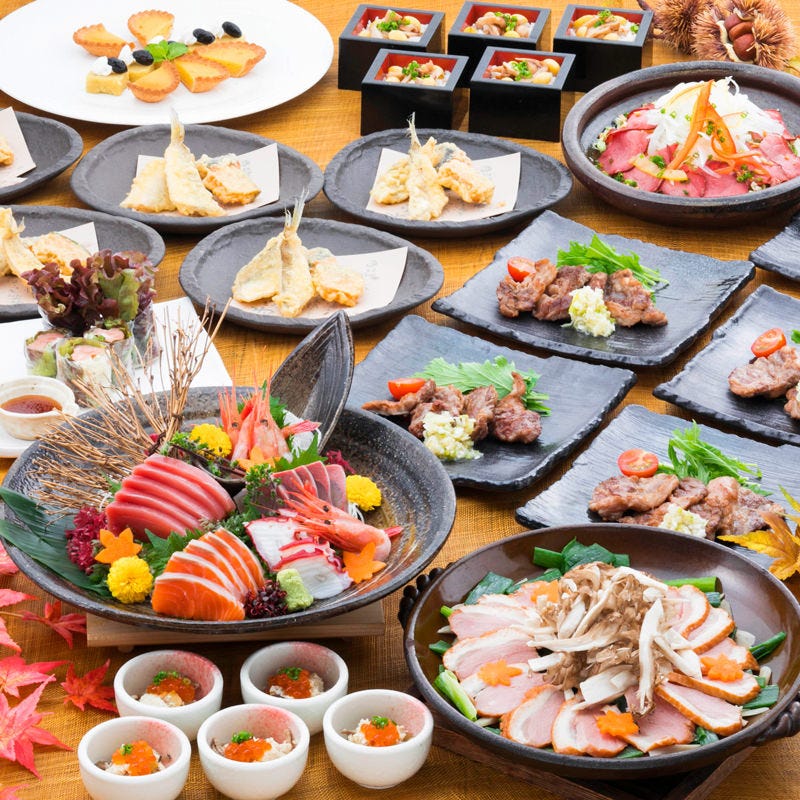 お造り5種 秋の味覚など料理9品 幸コース 2h飲み放題付 ビール有 宴会 飲み会 接待 会食に の詳細 くいもの屋わん 長野駅前店 長野市 居酒屋 ぐるなび