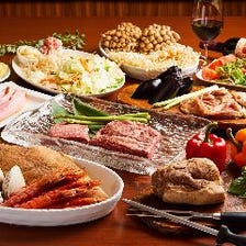 【飲み放題付】特選牛肉と海鮮！鉄板料理を多彩にご用意『プレミアコース』全８品