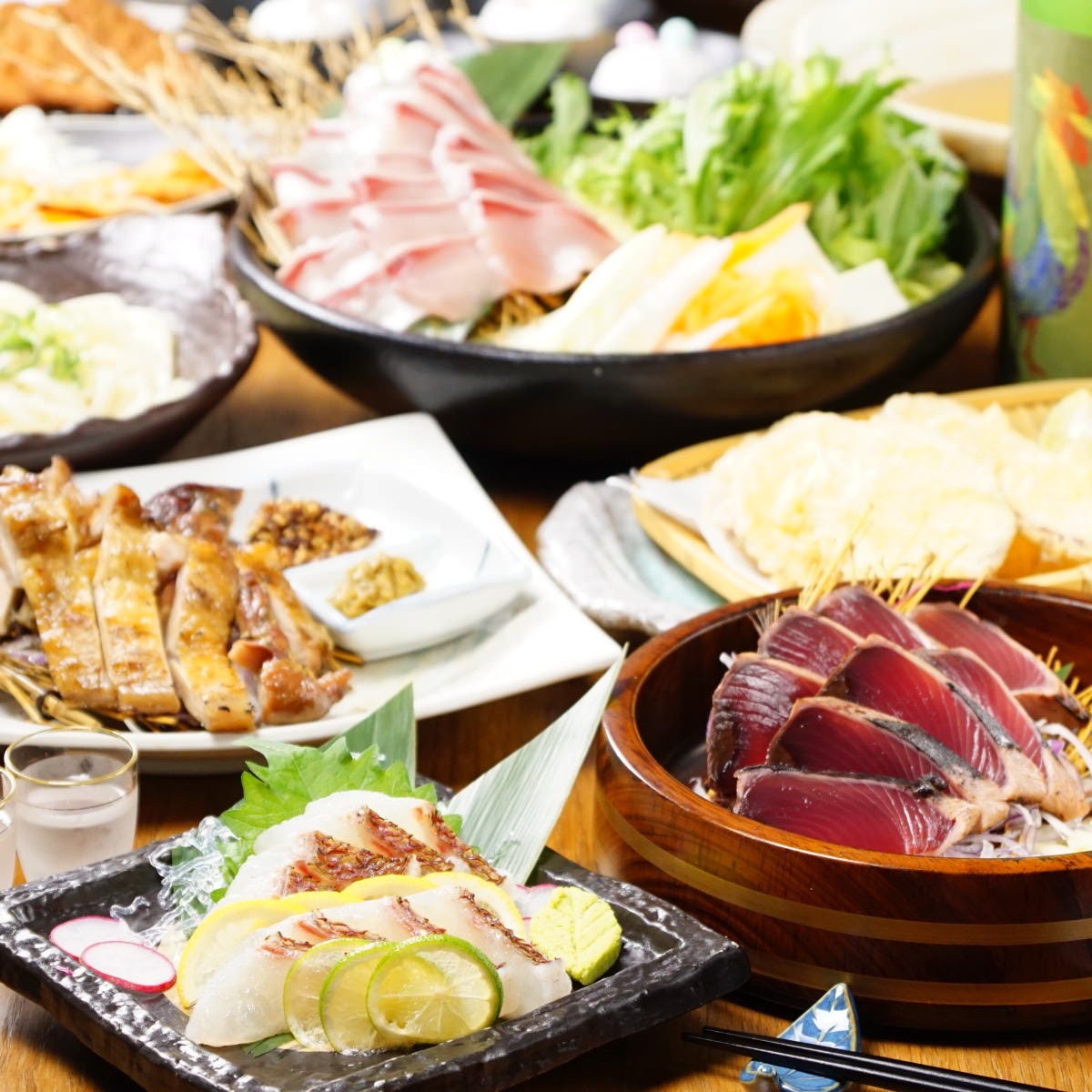 四国満喫コース 絶品ぶりしゃぶと阿波尾鶏 全9品 5500円 5000円 2h飲放付 広島 個室 居酒屋 の詳細 四国郷土活性化 藁家 広島駅前店 広島市 居酒屋 ぐるなび