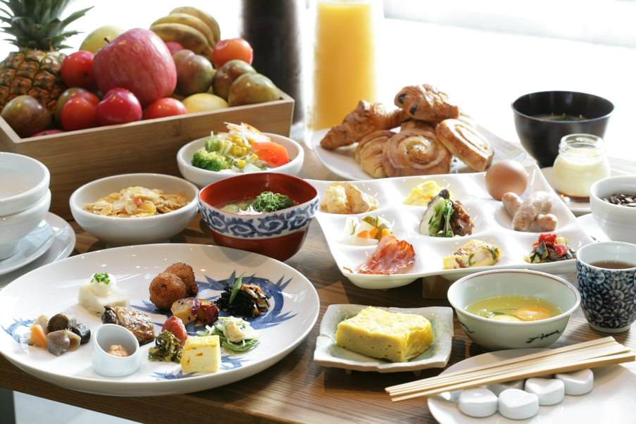 新宿の赤坂うまや 新宿の朝食ブッフェの一部