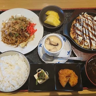 鉄板焼まっちゃん 中川店 メニュー 半分ずっこ定食 ぐるなび