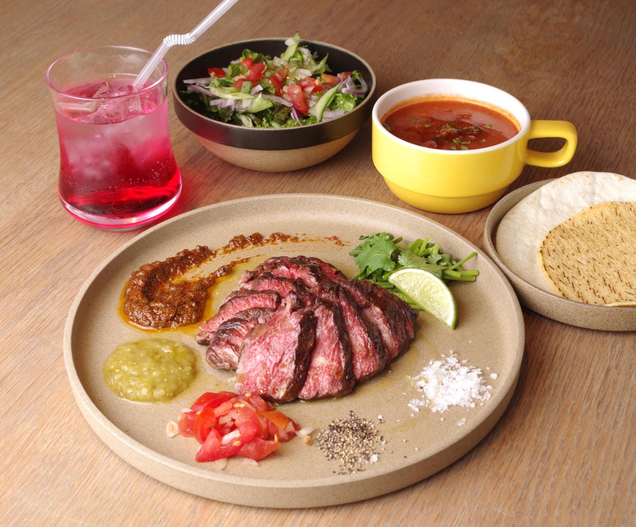 Carne Lunch メキシカンステーキセット 選べる1ドリンク ソフトドリンクのみ の詳細 Modern Mexican Mayaluz 渋谷 メキシコ料理 ぐるなび
