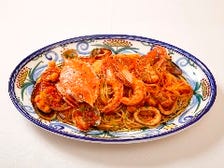 天使エビとワタリガニの魚介たっぷりの
"びっくりペスカトーレ” トマトソース スパゲッティ（2倍サイズ）