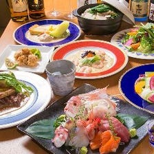 【夏の歓送迎会】6000円込コース　　お料理8品＋2時間飲み放題付きコースです。