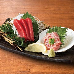 個室居酒屋 海鮮料理 さかなや道場 町屋駅店_本まぐろの赤身刺身とねぎとろ盛合せ