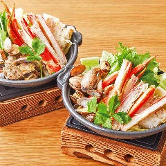 個室居酒屋 海鮮料理 さかなや道場 町屋駅店_【漁火】本鮪入り刺盛や鮪ハラモステーキ・ズワイガニ陶板蒸しや天ぷら等8品＋飲み放題付6000円