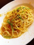 スパゲッティメニュー例（月替わり）：フレッシュ青唐辛子のアーリオオーリオペペロンチーノ からすみ風味