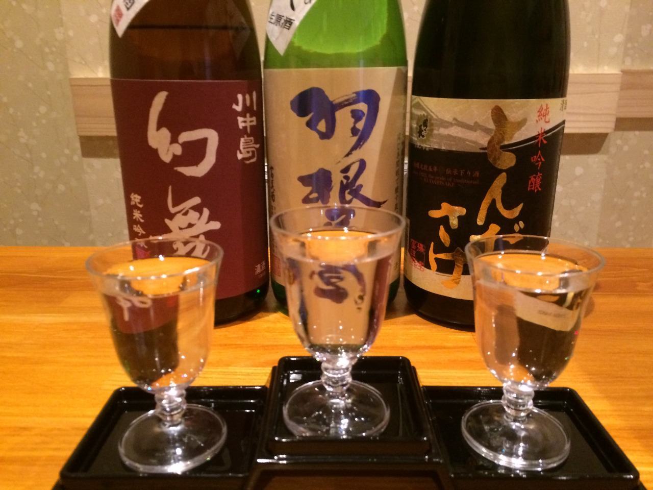 季節の日本酒飲み比べ