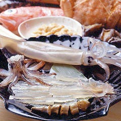 函館 開陽亭 すすきの総本店_名物活イカおどり造り 活素材！