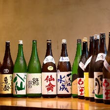 常時10種類以上の日本酒