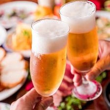 ビールやカクテルが豊富な宴会プラン