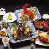 1番人気のおすすめ【招福(しょうふく)】伊勢海老を活造り、サラダ、中納言焼き他、多彩な味わいを全11品