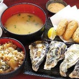 殻牡蛎定食