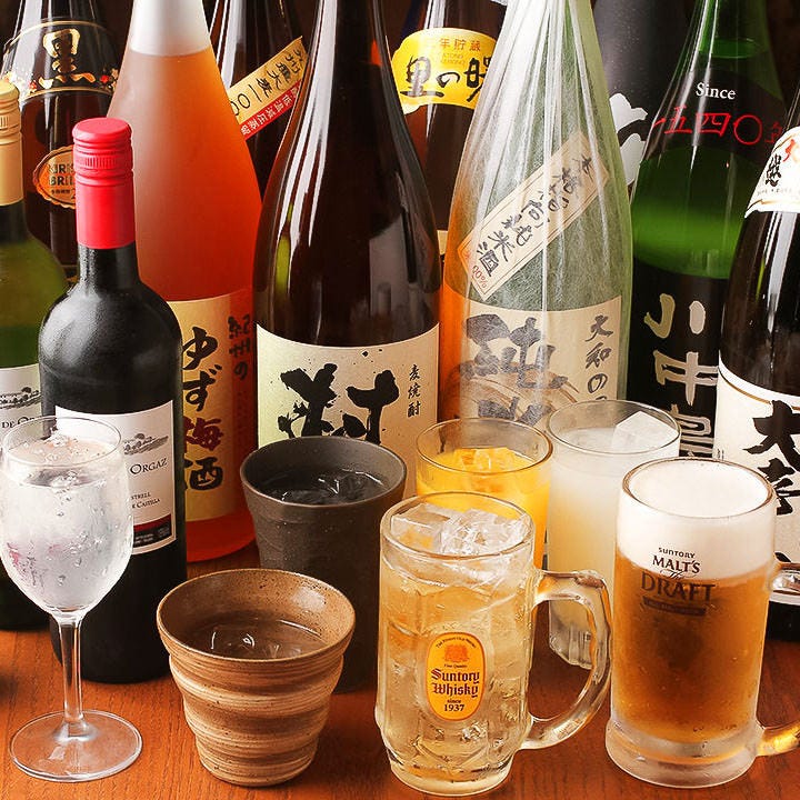飲み放題メニューも充実の全80種。生ビール・日本酒などご用意♪