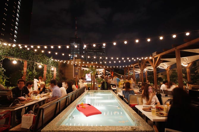 The Rooftop q なんばパークス店 なんば 難波 バーベキュー ぐるなび