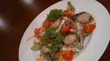 秋刀魚のカルパッチョ　肝のマヨネーズソース