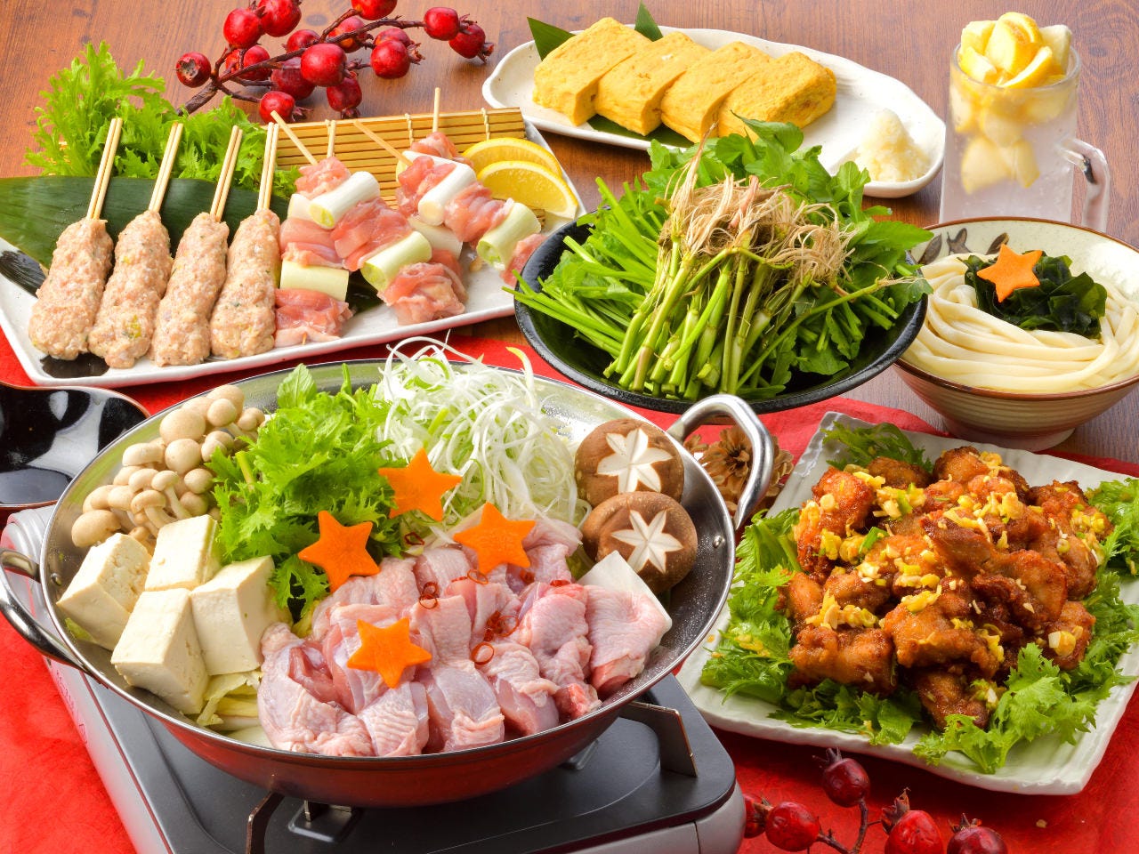 油淋鶏 唐揚げ食べ放題 仙台名物せり鍋付料理7品 プレミアム飲放3時間 3500円の詳細 仙台炭火焼鳥 個室居酒屋 鶏一番星 国分町店 仙台 居酒屋 ぐるなび