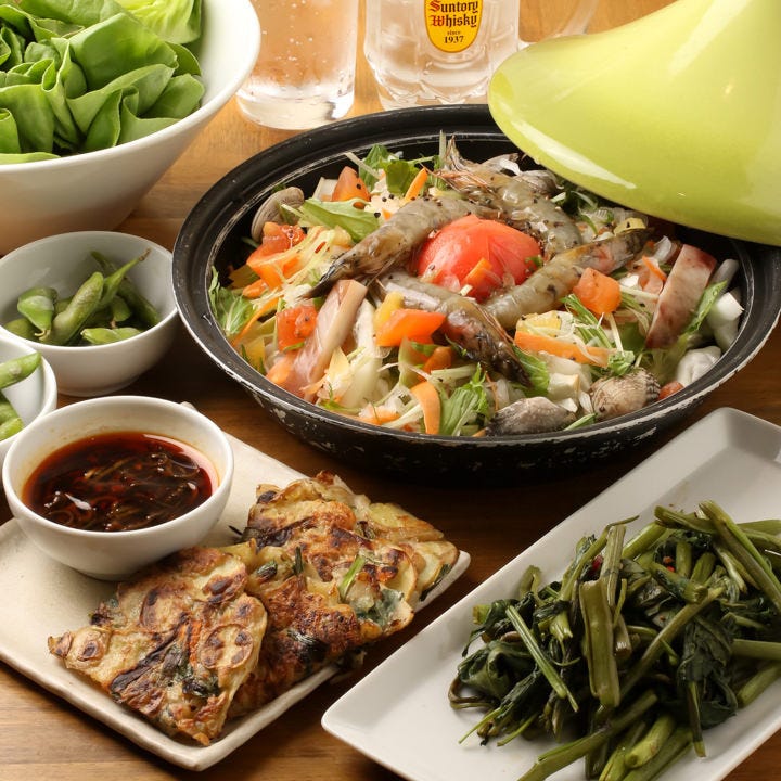 エスニック風味のタジン鍋料理を堪能 新鮮野菜 魚介もたっぷりヘルシーコース タジン蒸しナベコース の詳細 エスニック料理 居酒屋 スワーハ 天満 天神橋筋 エスニック料理 ぐるなび
