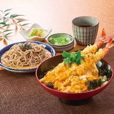 大海老天のふわたま丼と麺