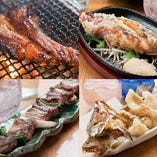 あぐー豚、沖縄県魚など、沖縄食材をたっぷり楽しめます