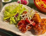 鶏とゴロゴロ野菜の黒酢あん定食