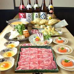 神楽坂 久露葉亭_島根特産ブランド豚「まる姫ポーク」を味噌すき焼きで自家製うどんとご一緒に