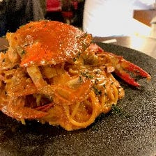 ずわい蟹のトマトクリームパスタ