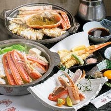 刺し、鍋、焼き、天ぷらで蟹三昧