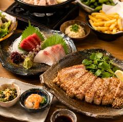 【個室居酒屋】 団欒 ～だんらん～ 仙台一番町店_■料理長厳選■鮮魚盛りに豚しゃぶorロースステーキ【満喫コース】2時間飲み放題 8品 3,500円 宴会