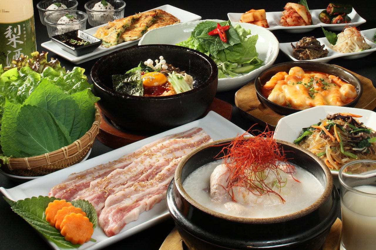 有明駅周辺で美味しいサムギョプサルが食べられるお店『長寿韓酒房 有明店』のコース写真