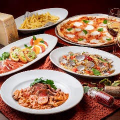 銀座ワイン食堂 パパミラノ サピアタワー店_リーズナブルに楽しめる「フェリーチェコース」は2時間飲み放題付で4,500円。気軽に楽しめる宴会プランです。