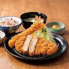 天然車海老と三元豚ロースかつ定食