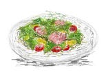 低温調理した鴨肉と彩り野菜のサラダ