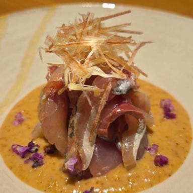 honda 赤坂店_アジなめろう 特製冷汁ソース