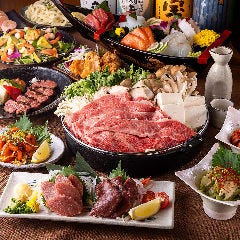 完全個室 地鶏焼き鳥と築地海鮮 創作居酒屋 よりみち 新橋店_■3H飲み放題付『すき焼き鍋コース』築地鮮魚五点盛りや和牛すき焼き鍋等<全10品>7000円→6000円